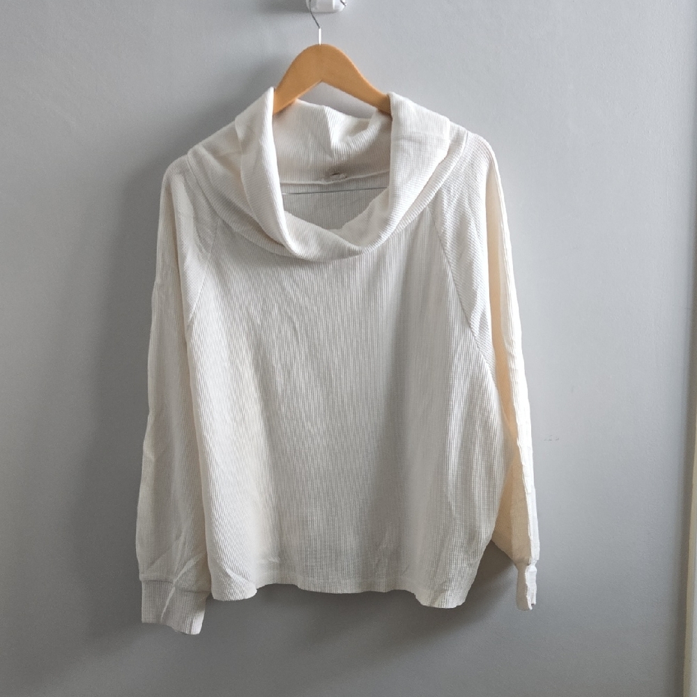 Pilcro Off White Waffle Knit Top Size Large